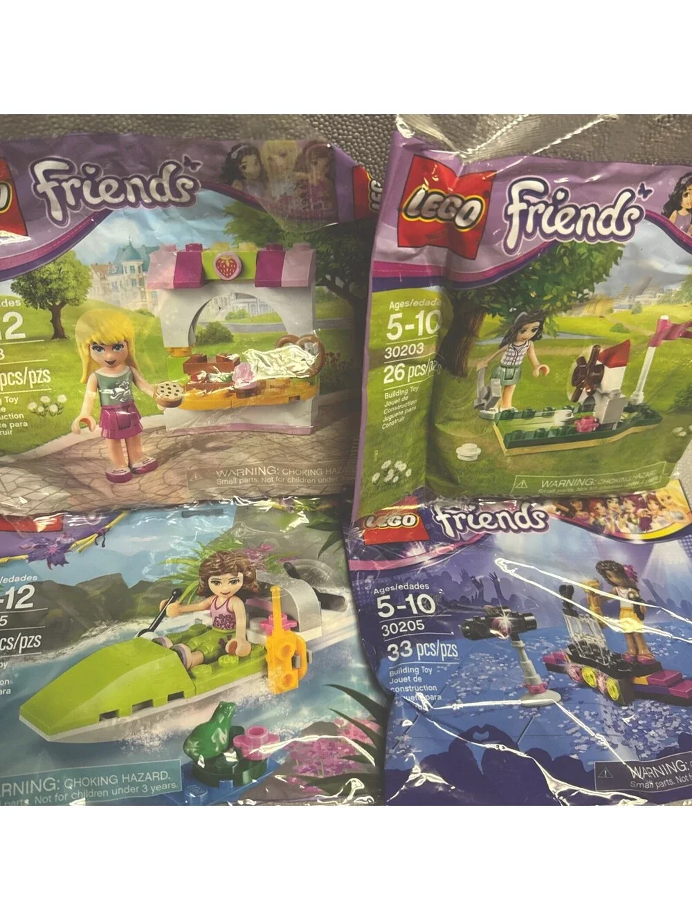 Lego Friends lot Of 4 Jungle Boat 30115 Mini Golf 30203 Bakery 301113 Star 30205
